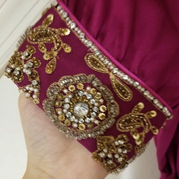 Aysha Magenta Silk Dress - Picture 2 of 5